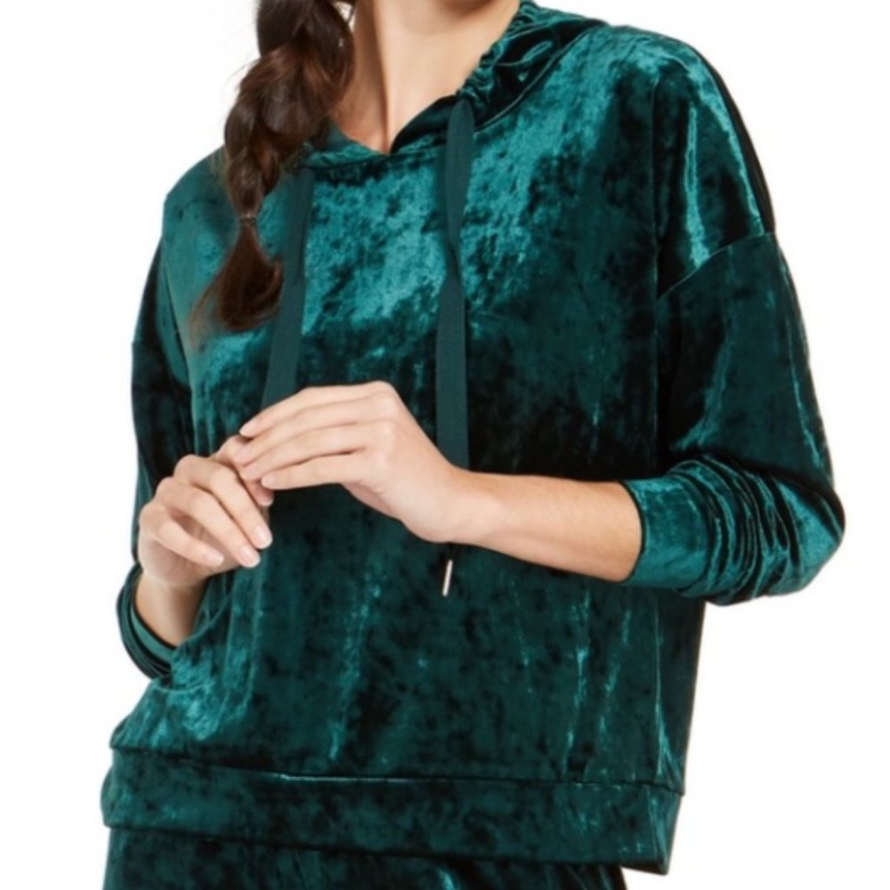 Alfani Intimates Green Velvet Sleep Hoodie